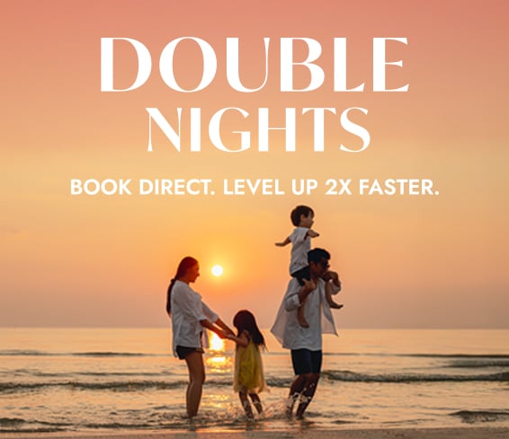 Register, book directly with us and complete your stay by 30 November 2025 to double your night’s credits.