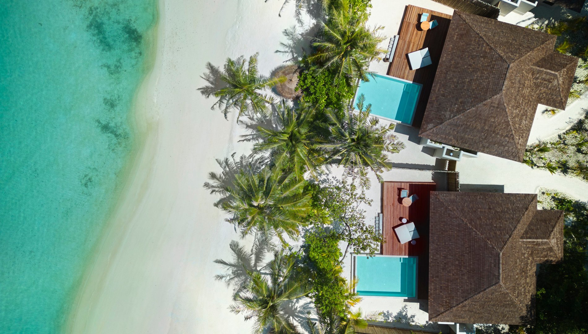 Aerial view of Beach Pool Villa at Anantara Veli Maldives Resort