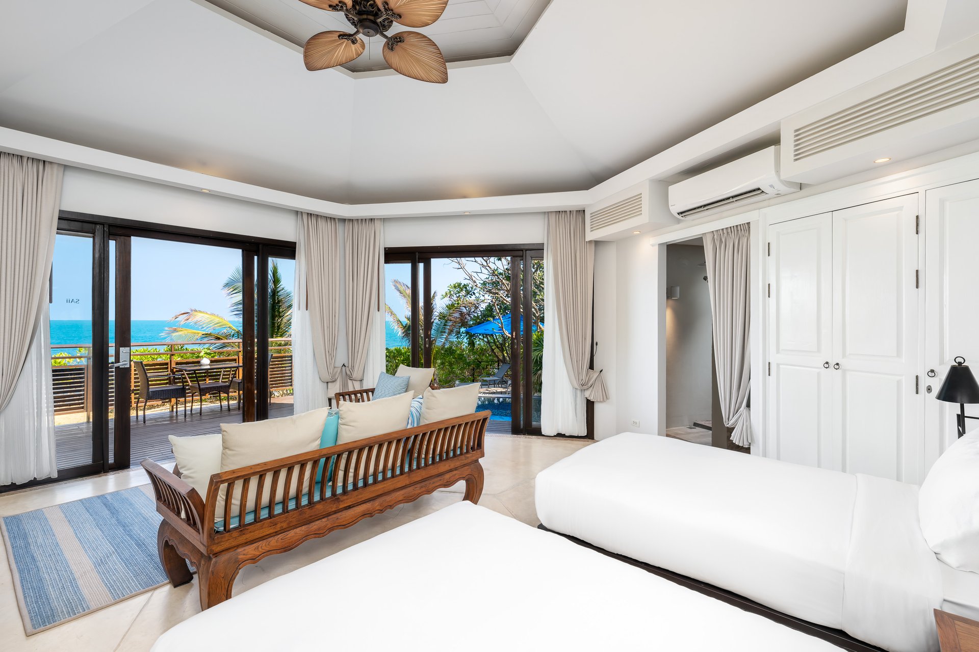 12 SAii Koh Samui Villas Beachfront Pool Villa Twin Bed Bed View.jpg