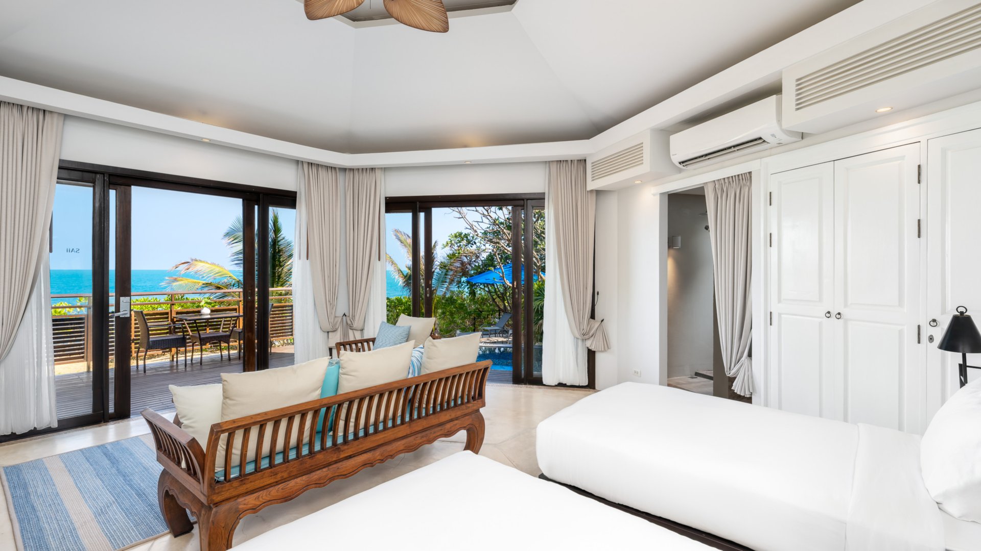 12 SAii Koh Samui Villas Beachfront Pool Villa Twin Bed Bed View.jpg
