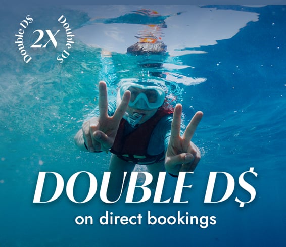 Register, book directly with us and complete your stay by 30 September 2025 to earn up to 14% back in DISCOVERY Dollars (D$).