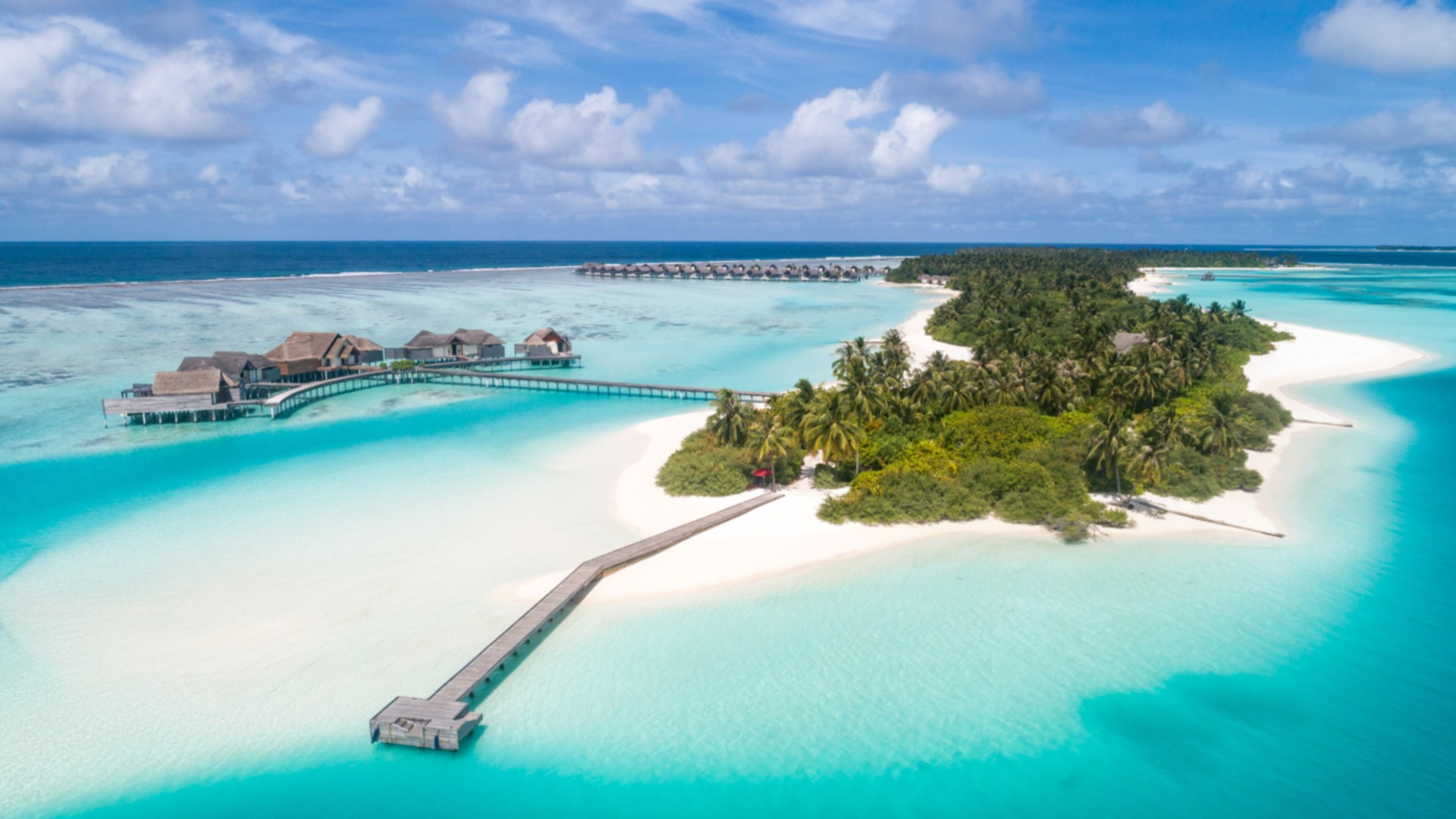 Aerial View of Chill & Play islands at Niyama Private Islands Maldives