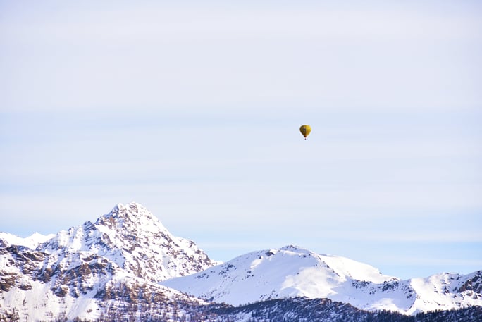 Hot Air Balloon in the mountains